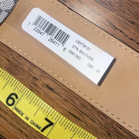 Gray Michael Kors Wide logo belt monogram leather belt - Picture 15 of 16